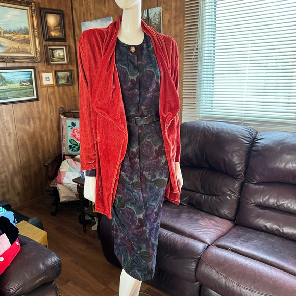 Boho Velvetish Kimono Style Top - Picture 2 of 9